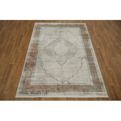 Soft Tones and Geometric Design Rug 5x8