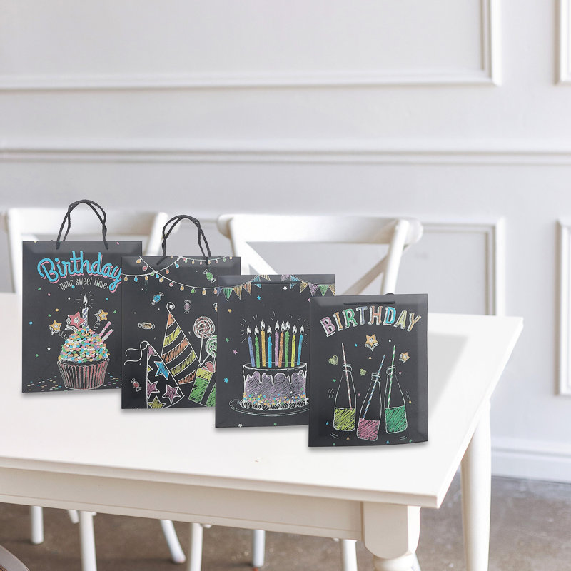 Ensemble de 12 sacs-cadeaux Glitter Happy Birthday