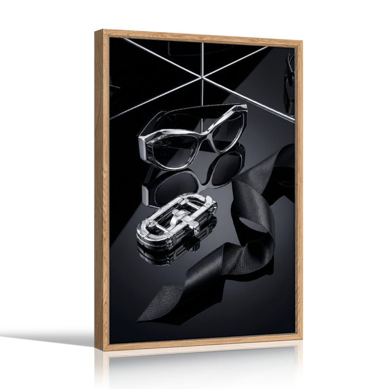 Ensemble de 1 tableau sur toile Black Mirror, H 24 po x l 18 po, Naturel