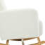 Chaise berçante en velours blanc crème avec coussin, support ergonomique très confortable, conception à surpiqûres verticales, polyvalente pour une finition intérieure et confort d'assise spacieux, dossier remarquablement visible