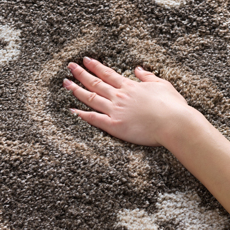 Tapis beige à motif floral Ellyona, Rectangle 4 pi x 6 pi