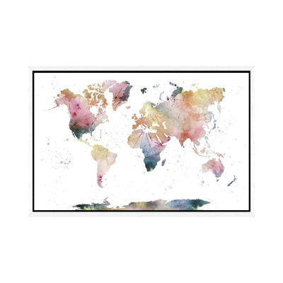 World Map Nature 1 Piece Wall Art on Canvas