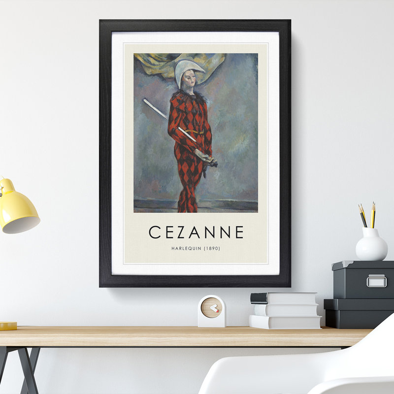 Harlequin by Paul Cezanne - Framed Print, Black Framed, 65cm H x 48cm W x 2cm D
