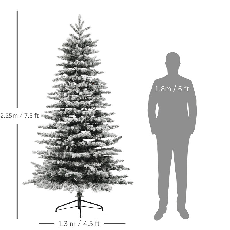 Arbre de Noël artificiel pin 7,5 pi, H 7,4 po