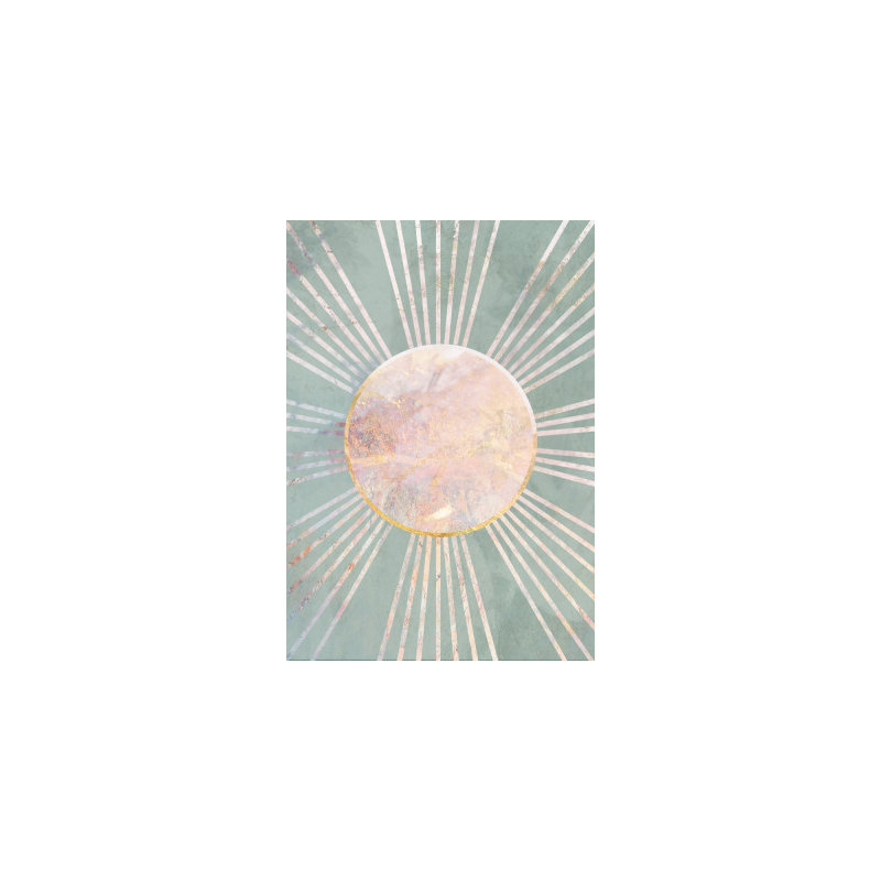 Boho Sun Rays, Sage Green/Beige/Gold, 121.92 cm H x 81.28 cm W