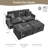Comfortable Fluffy Corduroy Lazy Big Loveseat Couch, Super Soft Chaise Lounge 2-Seater Sofa with Double Storage Ottomans, Table Board & USB Port for Living Room-925919982
