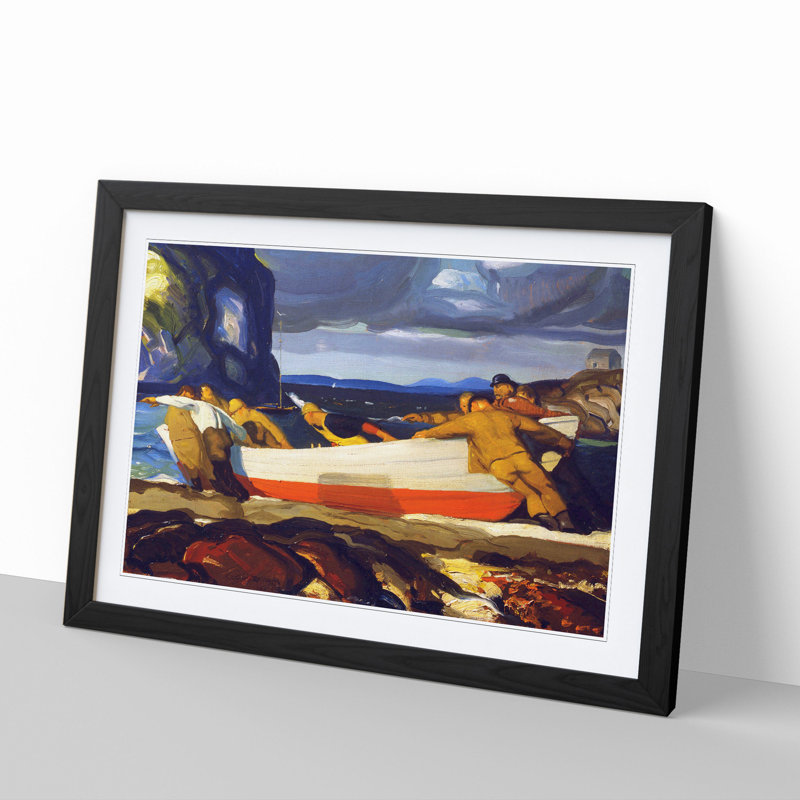 The Big Dory by George Bellows - Picture Frame Painting, 36cm H x 48cm W x 2cm D, Black Framed
