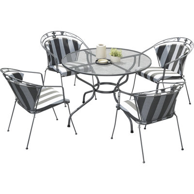 4 - Person Patio Dining Set with Round Table , Cushions Included