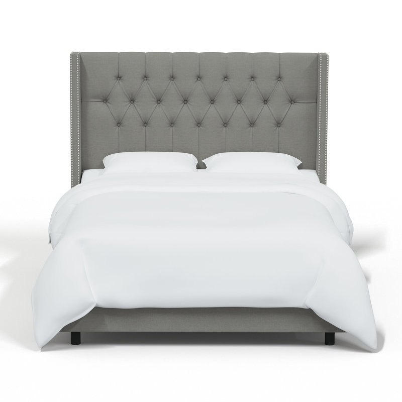 Breckin Upholstered Bed, California King, Classic Grey Linen