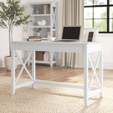 Veda 54'' Desk Sand & Stable Color: Dark Gray Hickory