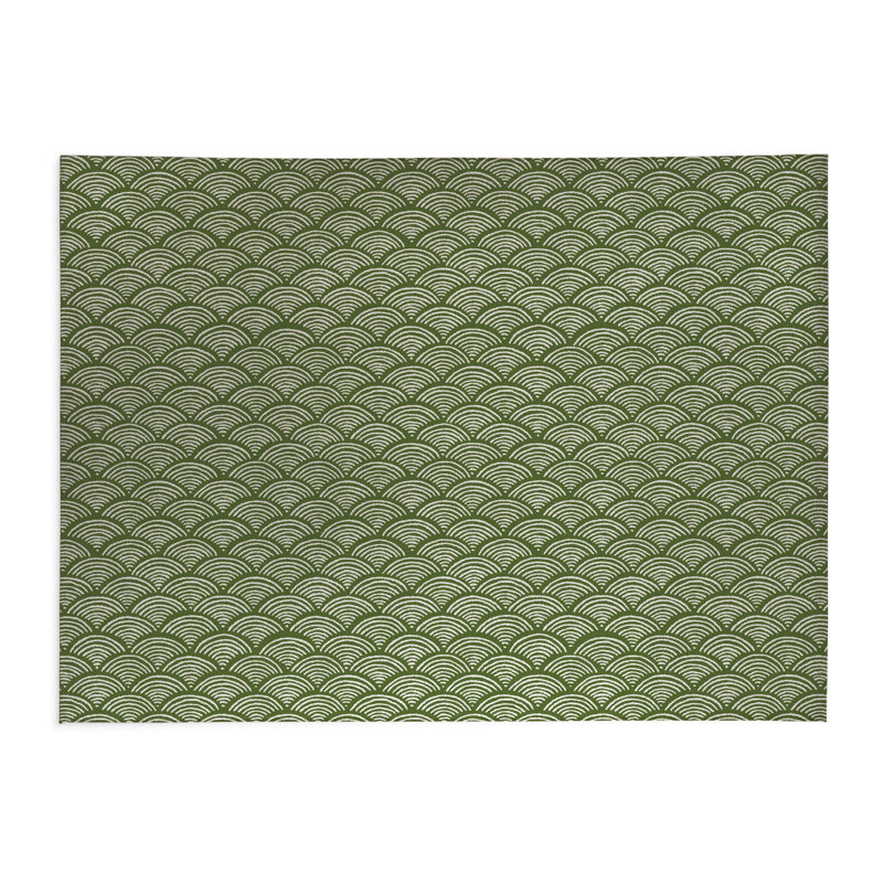 Tapis de cuisine Rolling Waves, Rectangle 4pi x 6 pi, Vert olive