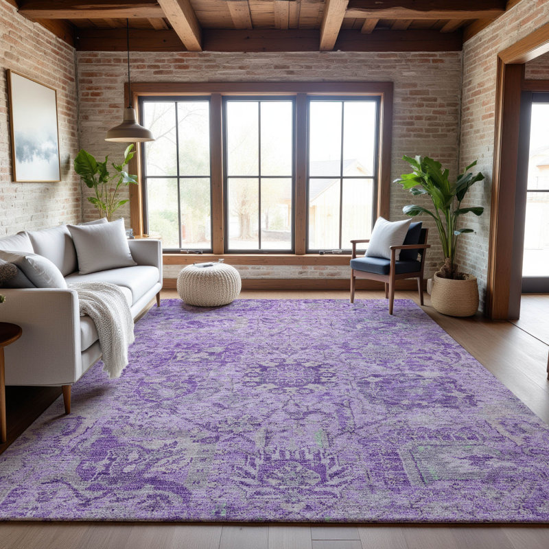 Premium Machine Washable Wayne AMF1102 Damask Rug, Rectangle 8 pi x 10 pi