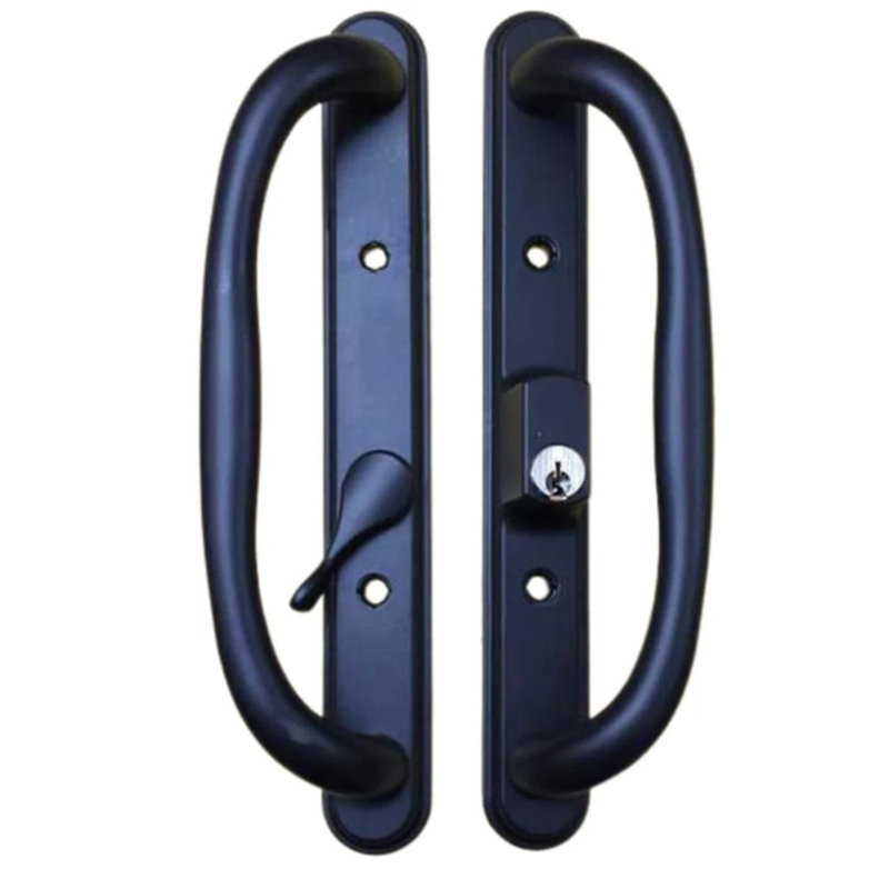 Remplacement de l'ensemble de poignées de porte de patio coulissantes en verre 10 po Olympus, Noir