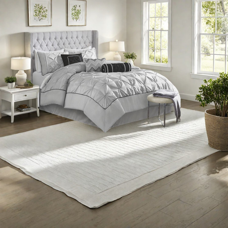 Ensembles de literie gris élégants, édredon en polyester hypoallergénique pour chambres à coucher modernes