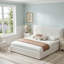 Lit tapissier courbé moderne avec rangement relevable, très grand, lin crème-744234764-744234766