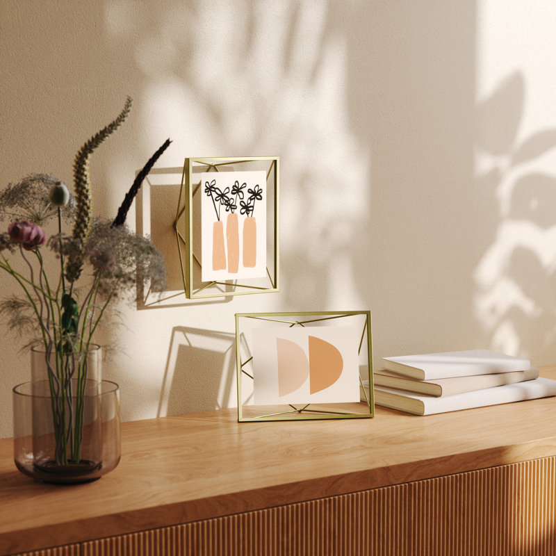 Prisma Picture Frame, 5" x 7", Brass