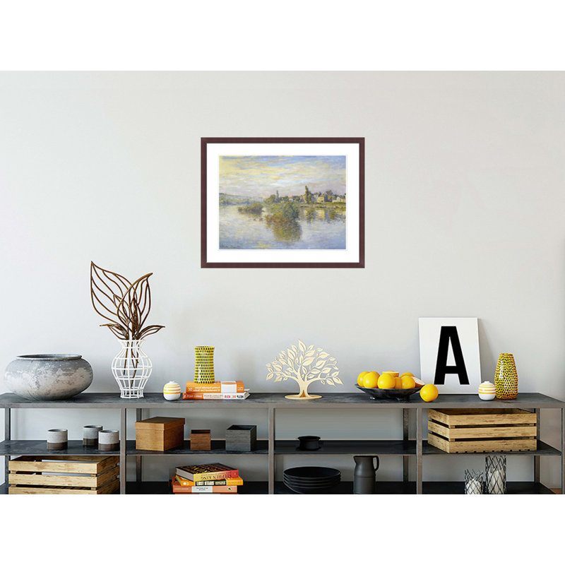 «Bords de la seine à Lavacourt» par Claude Monet, impression giclée sur cadre, H 23,5 po x l 29,47 po