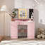 Meuble-lavabo à trois tiroirs rose avec miroir et DEL