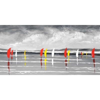 Sailboats on the lake - 15.75"x31.50" Desk mat