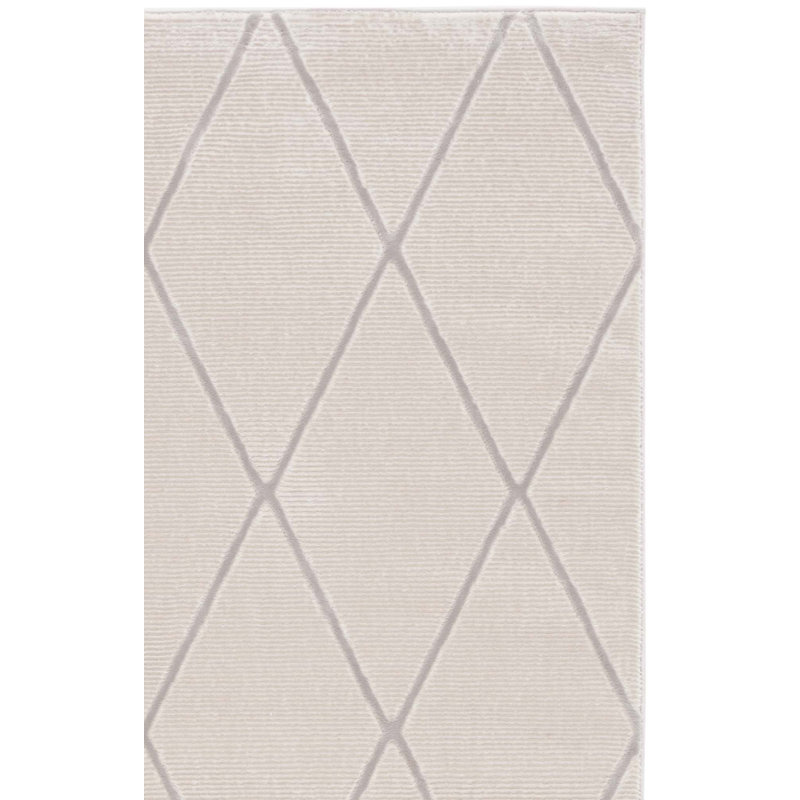 Tapis beige en polyester tissé à la main Jadayah, Rectangle 6 pi 7 po x 9 pi