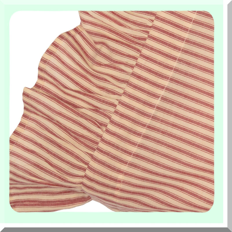 Farmhouse Stripe Cotton Pillowcase Set - Red Country Standard Bedding Accessory, Sawyer Mill Ticking, 21x30 Dimensions