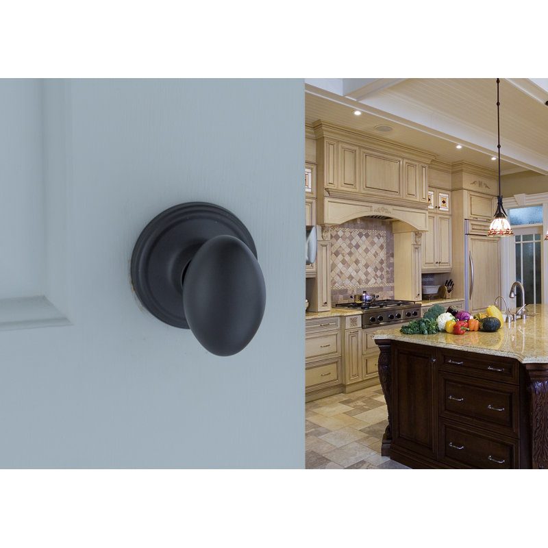 Bouton de porte de passage Egg, Noir