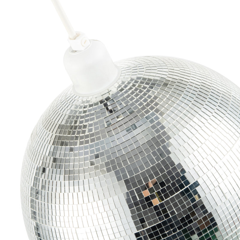 23cm H Plaster Round Pendant Shade ( No Direct Attachment Method ), Silver