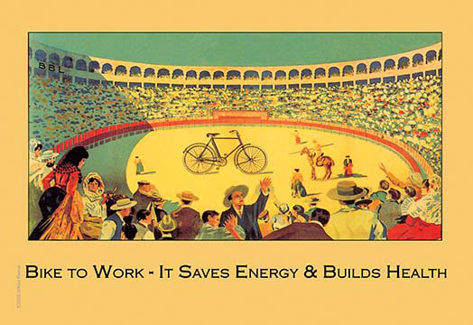 « vélo to work » par wilbur pierce, affiche rétro