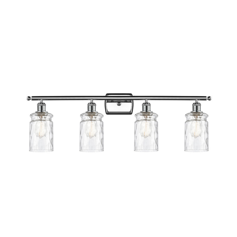 Éclairage de salle de bain à intensité variable 4 lumières Binkley, Ampoule incandescente rétro de 60 watts, Verre limpide