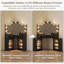 Grand meuble-lavabo avec miroir à DEL et prise de courant, table de maquillage d'angle avec tiroirs, 2 tablettes et 2 armoires de rangement-653680626