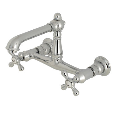 Kingston Brass English Country Two-Handle 2-Hole Wall Mount Bathroom Faucet
