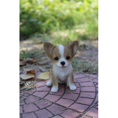Statue chihuahua brun et blanc