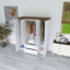 Armoire penderie en bois blanc avec tiroirs-1117050633
