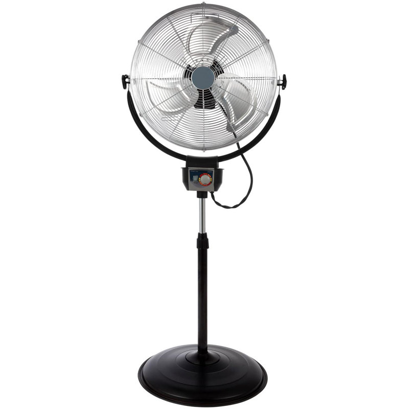 Optimus F-4205 20 Inch 3 Speed Standing Oscillating Industrial Floor Fan, Chrome