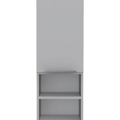 Armoire de salle de bain blanche avec 4 tablettes et compartiments spacieux
