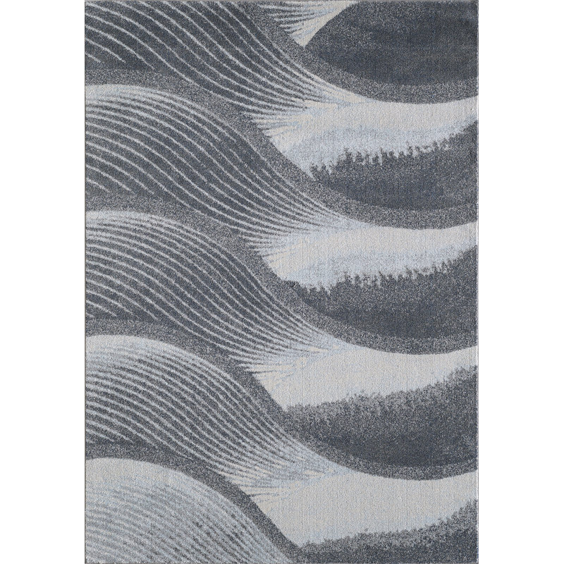Kohrs Abstract Indoor Rug, Rectangle 6'7" x 9'6", Gray/Blue