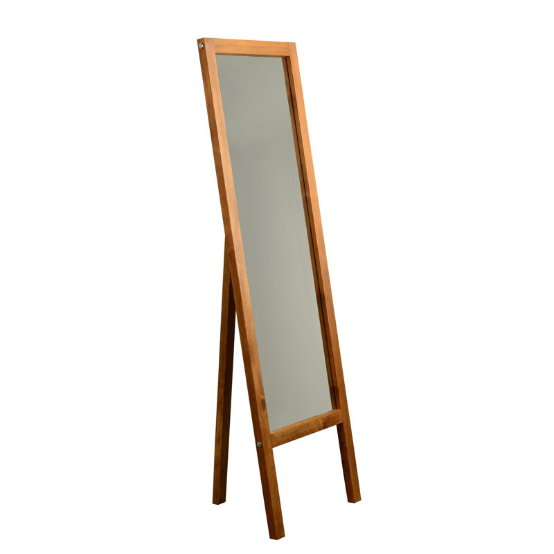 Elegant Cheval Mirror with Shelves, 21.7 x 67.0 inches | 100% Pine Solid Wood in Traditional Oak Finish | Wall-Mountable, Assembled Design | Perfect for Bedrooms and Dressing Areas, Classic Style & Functionality