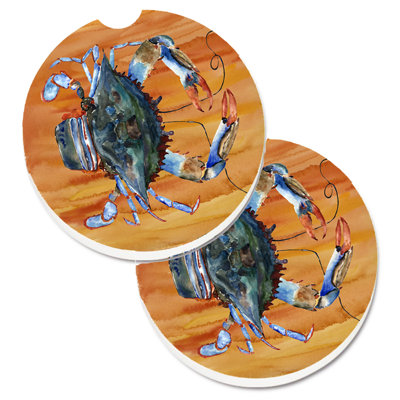 Ceramic Round 2 Piece Car Coaster Set