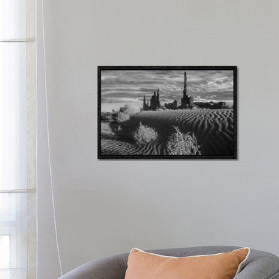 Otem Pole And Yei Bi Chei With Sand Dunes And Shrubs, Monument Valley, Arizona And Utah Border by Tim Fitzharris - Gallery-Wrapped Canvas Giclée on Canvas