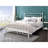 White Bed With Elegant Frame - Metal, Spindle Details, 56in Depth Full Metal Headboard And , Supports Up To 330lbs