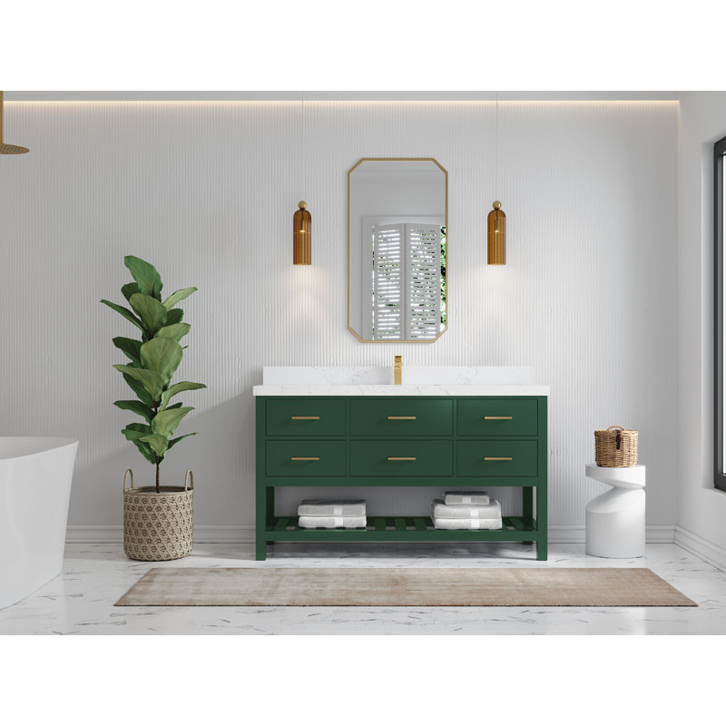 Parker 60'' Single Bathroom Vanity with Quartz Top, Empira