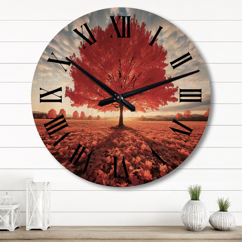 Horloge murale en bois massif Nicut, Grand
