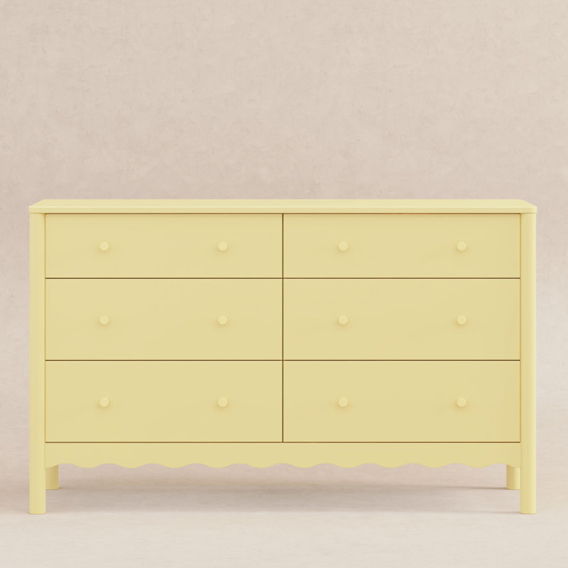 Swell 6-Drawer Assembled Dresser, Pale Yellow