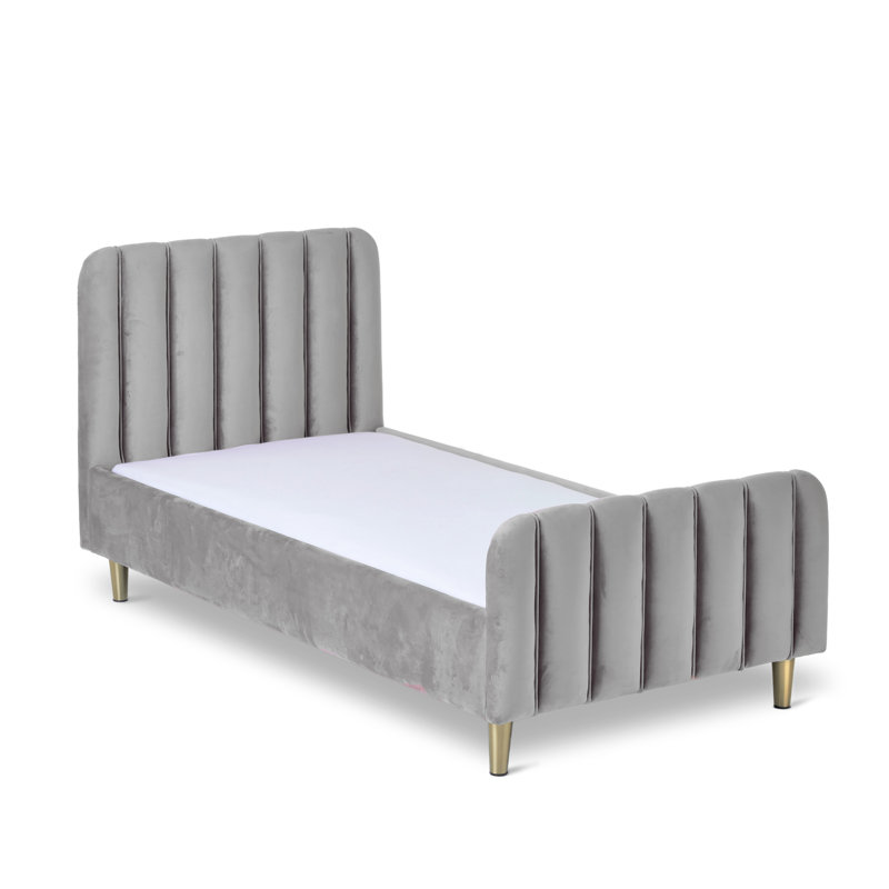 Gatsby Velvet Single Bed, Grey