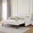 Upholstered Daybed with Vertical Channel Tufting, Pull-Out Trundle, Linen Beige, 3-in-1 Sofa Sleeper-406714410