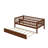 Wooden Daybed With Underbed Trundle And Fence-Style Guardrails-887064549-887064551