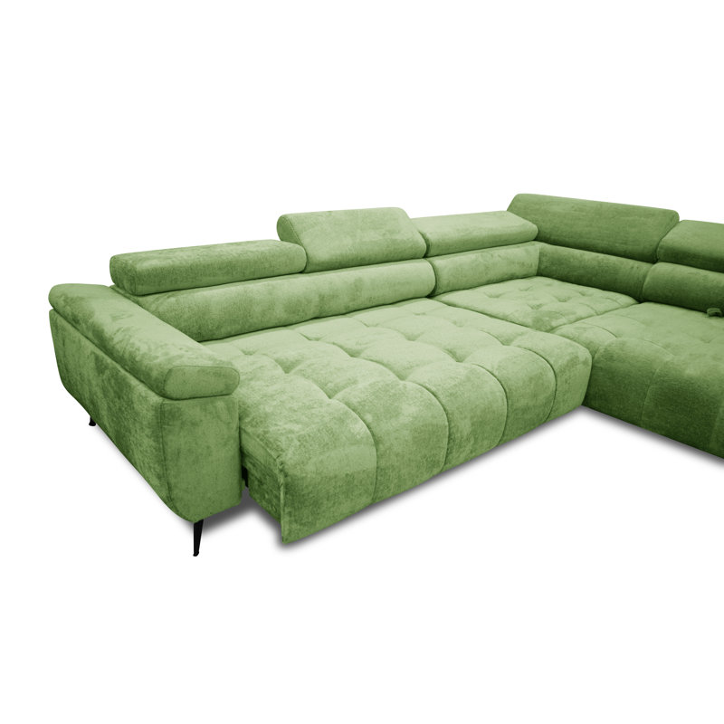 Temecia 3 Seater Corner Sofa , Left Hand Facing, Green
