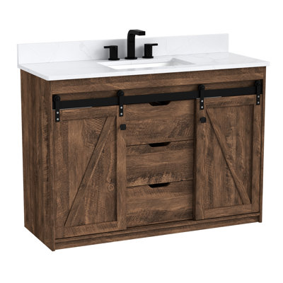 48" Single Bathroom Vanity with Engineered Stone Top