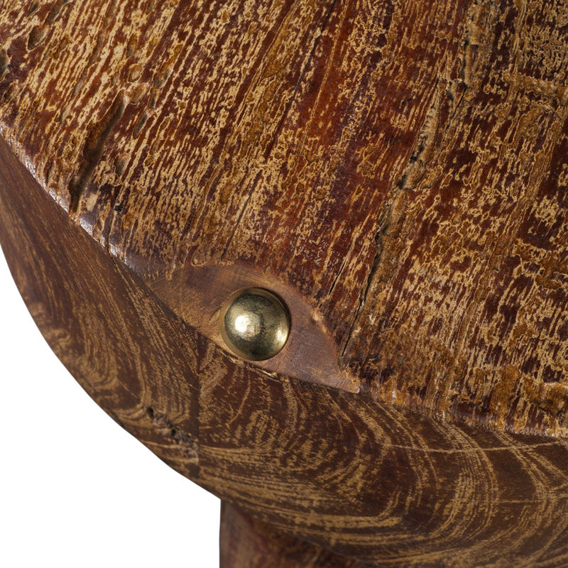 18" Brown Solid Wood Round End Table
