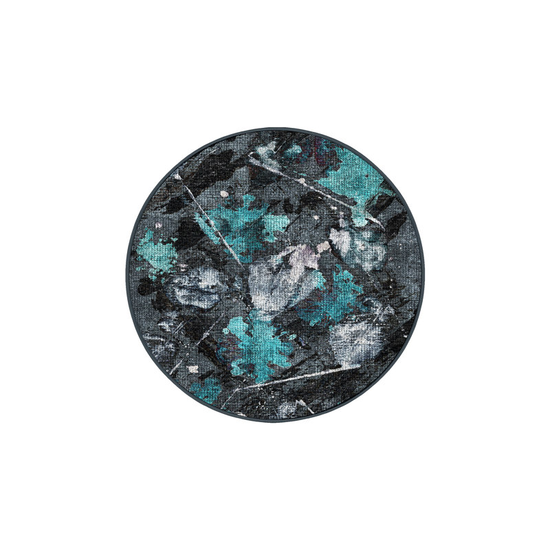 Narcissa Hand Loomed Washable Abstract Indoor Rug, Round 7'